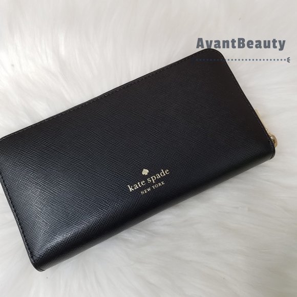 Kate Spade new York Large Continental Wallet Cat Meow Black White leopard - Picture 5 of 9